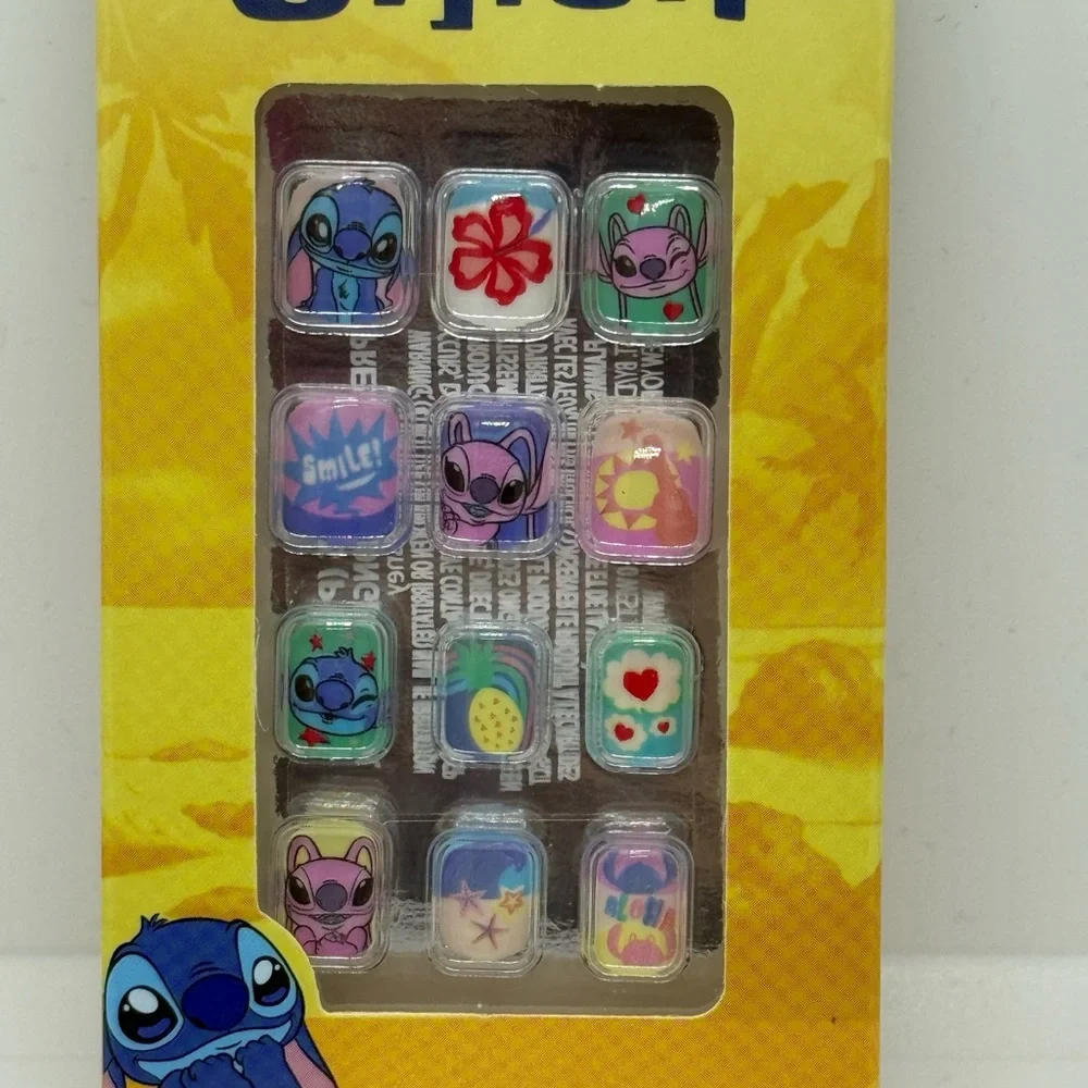 Disney Stitch Press-On Nail Set Kids Nail Art 12 Piece NWT